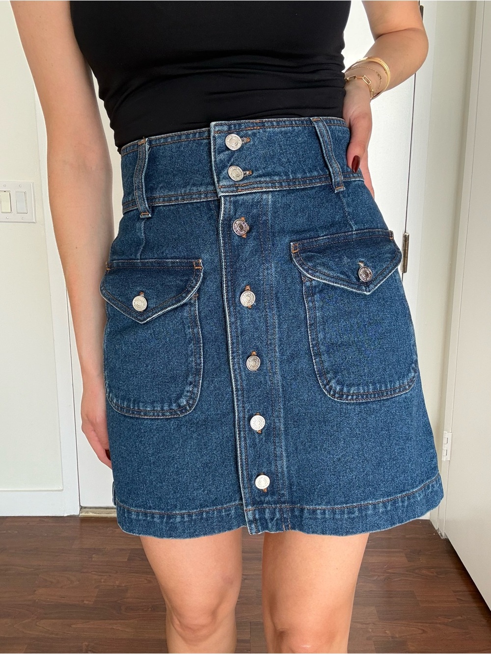 Sezane Blue Denim Skirt